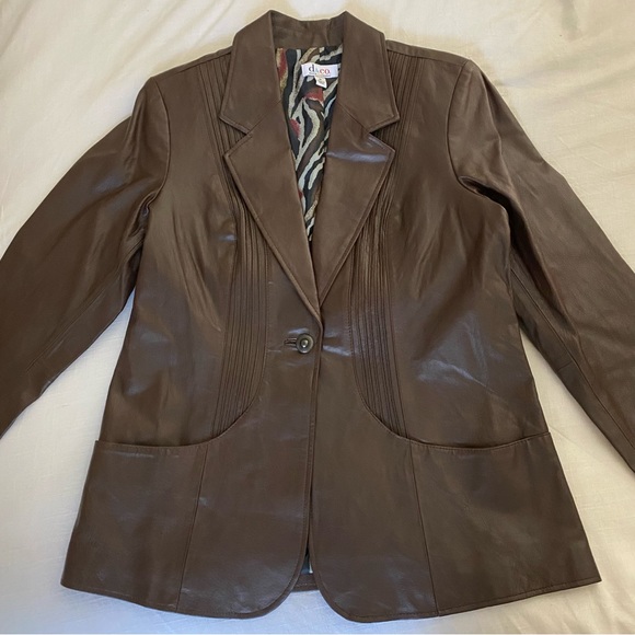 Vintage 70’s brown leather blazer/jacket - Picture 4 of 7